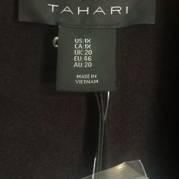 Tahari My Perfect Shape Women’s Size 1X Rayon Blend Black Notched Collar Blazer